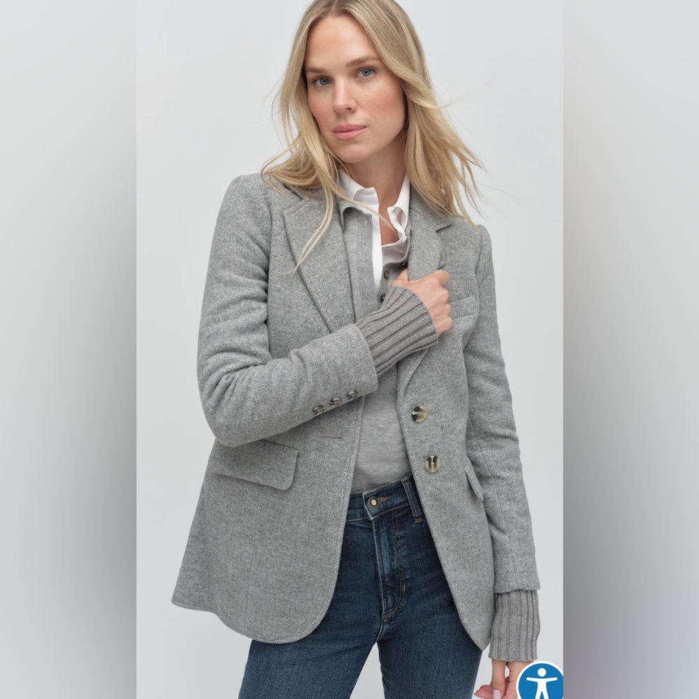 Favorite Daughter The City Layered Jacket Blazer Frost Grey NWT